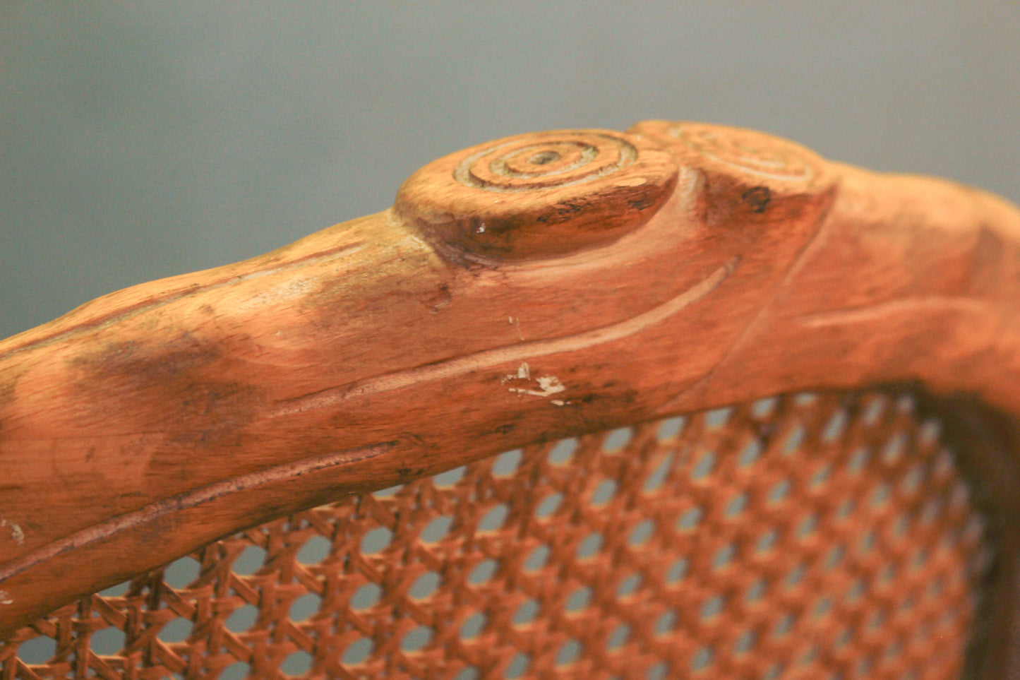 Faux Bois Cane & Rush Side Chair
