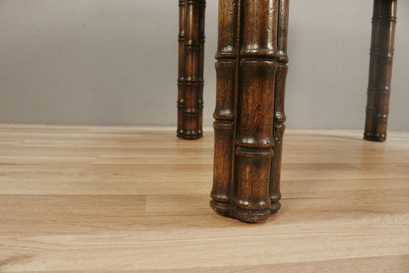 Square Parquet & Faux-Bamboo End Table – ONLINE ONLY