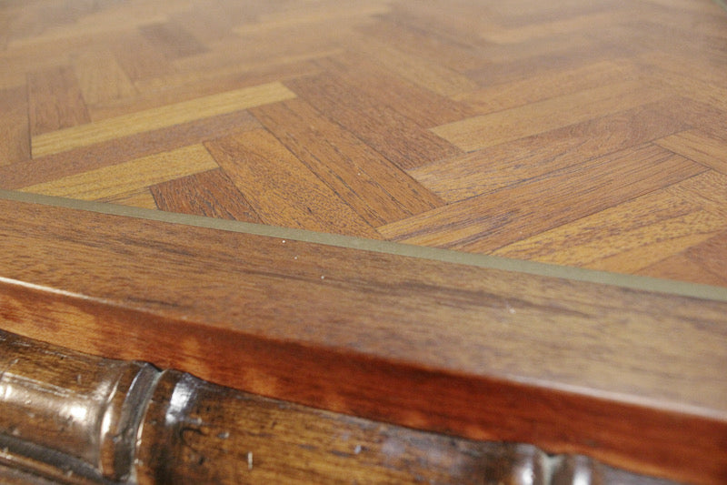 Square Parquet & Faux-Bamboo End Table – ONLINE ONLY