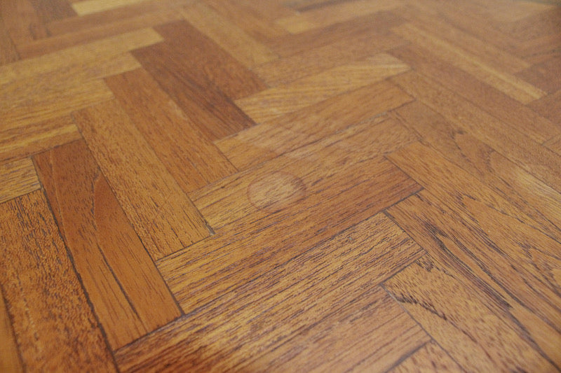 Square Parquet & Faux-Bamboo End Table – ONLINE ONLY