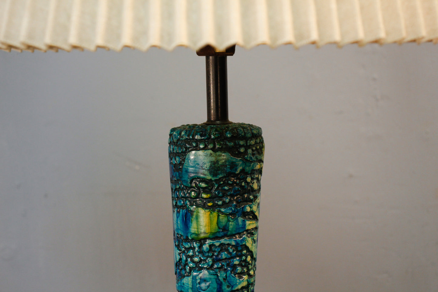 Blue & Green Chalkware Table Lamp