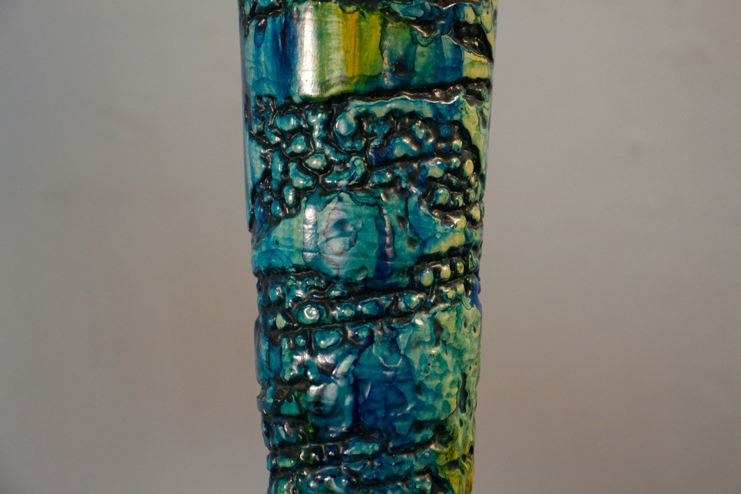 Blue & Green Chalkware Table Lamp
