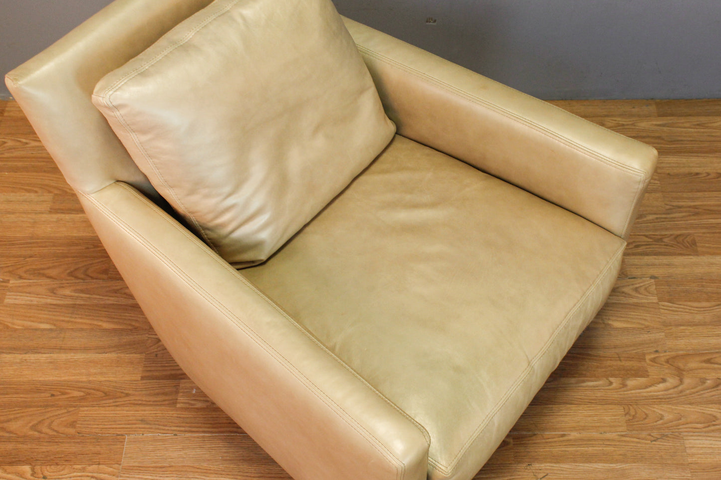 Modern Oyster Leather Armchair - ONLINE ONLY