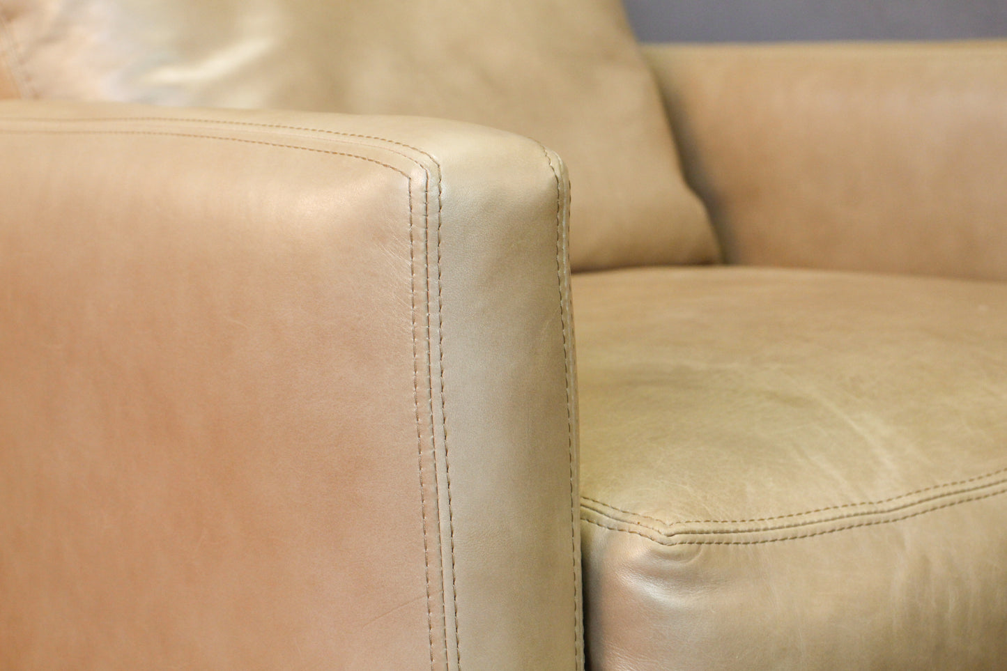 Modern Oyster Leather Armchair - ONLINE ONLY