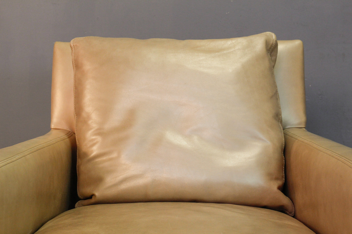 Modern Oyster Leather Armchair - ONLINE ONLY
