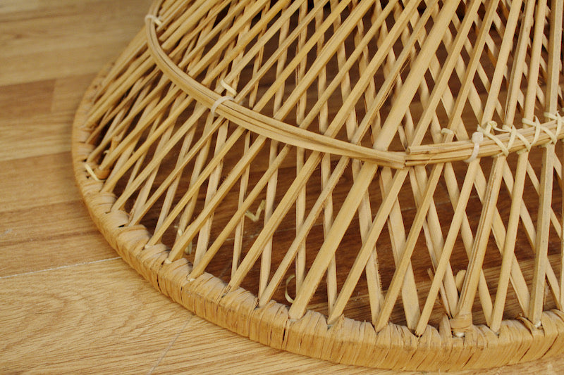 Spun Rattan & Glass End Table - ONLINE ONLY