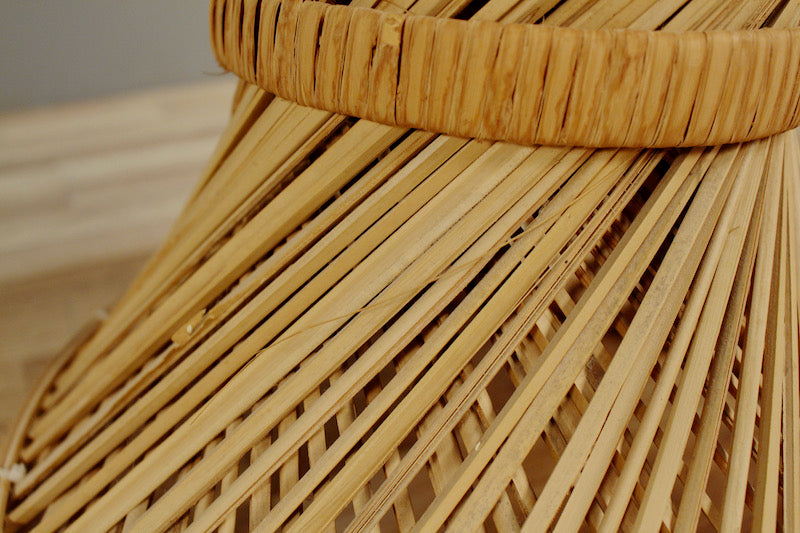 Spun Rattan & Glass End Table - ONLINE ONLY