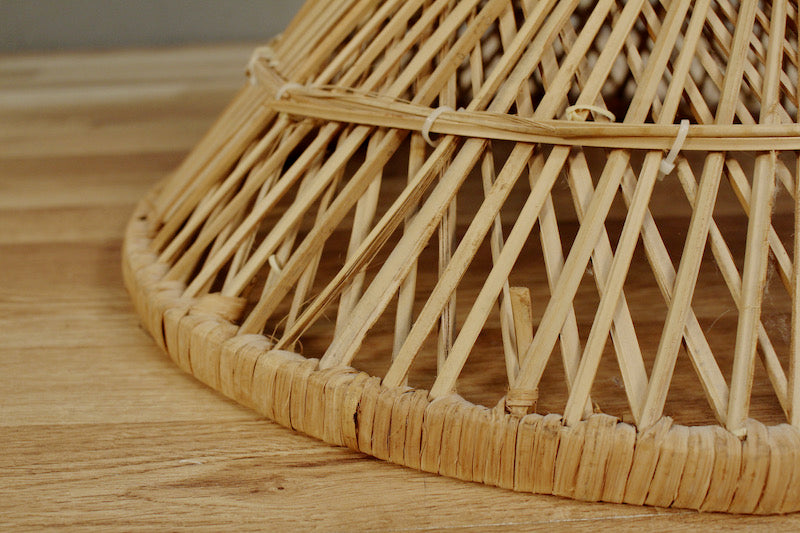 Spun Rattan & Glass End Table - ONLINE ONLY