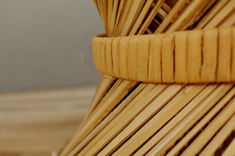 Spun Rattan & Glass End Table - ONLINE ONLY