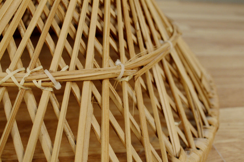 Spun Rattan & Glass End Table - ONLINE ONLY