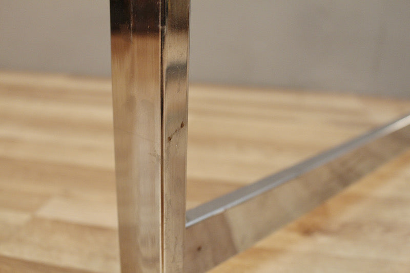 Chrome & Glass Round Geometric Coffee Table - ONLINE ONLY