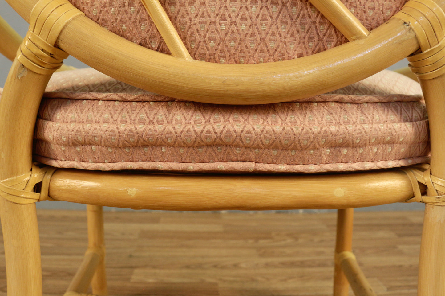 Rattan & Blush Armchair