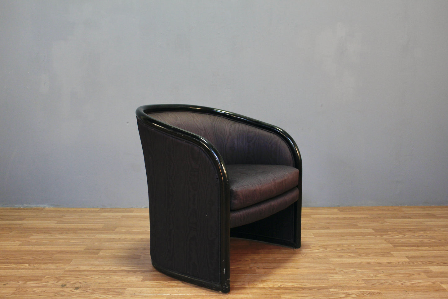 Hollywood Regency Black & Aubergine Club Chair - ONLINE ONLY
