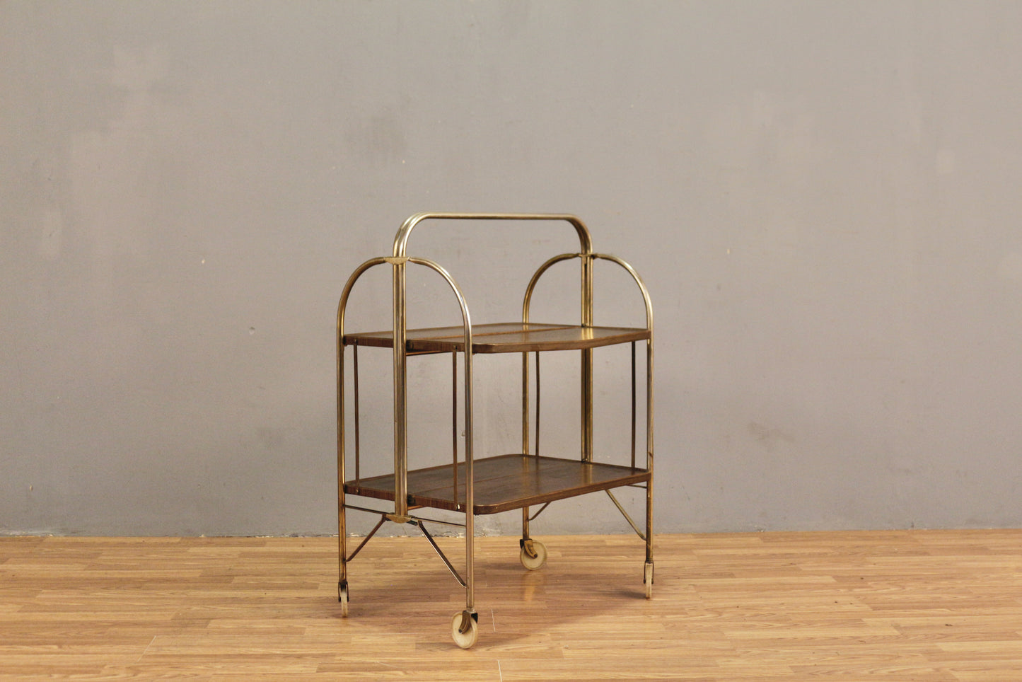 Versa-Table Metal & Woodgrain Folding Cart