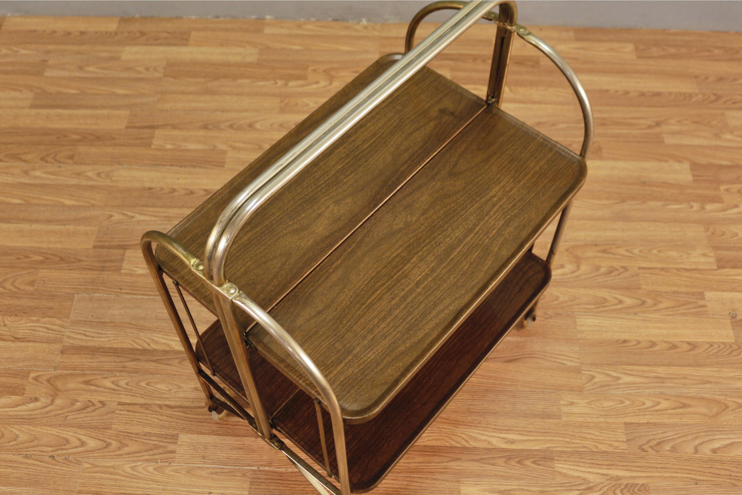 Versa-Table Metal & Woodgrain Folding Cart