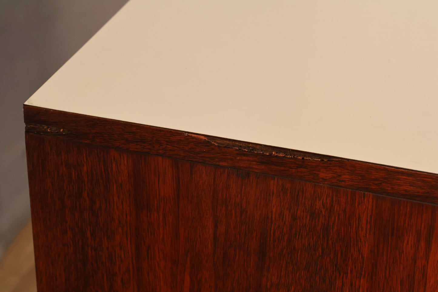 Compact Walnut & White 6-Drawer Dresser