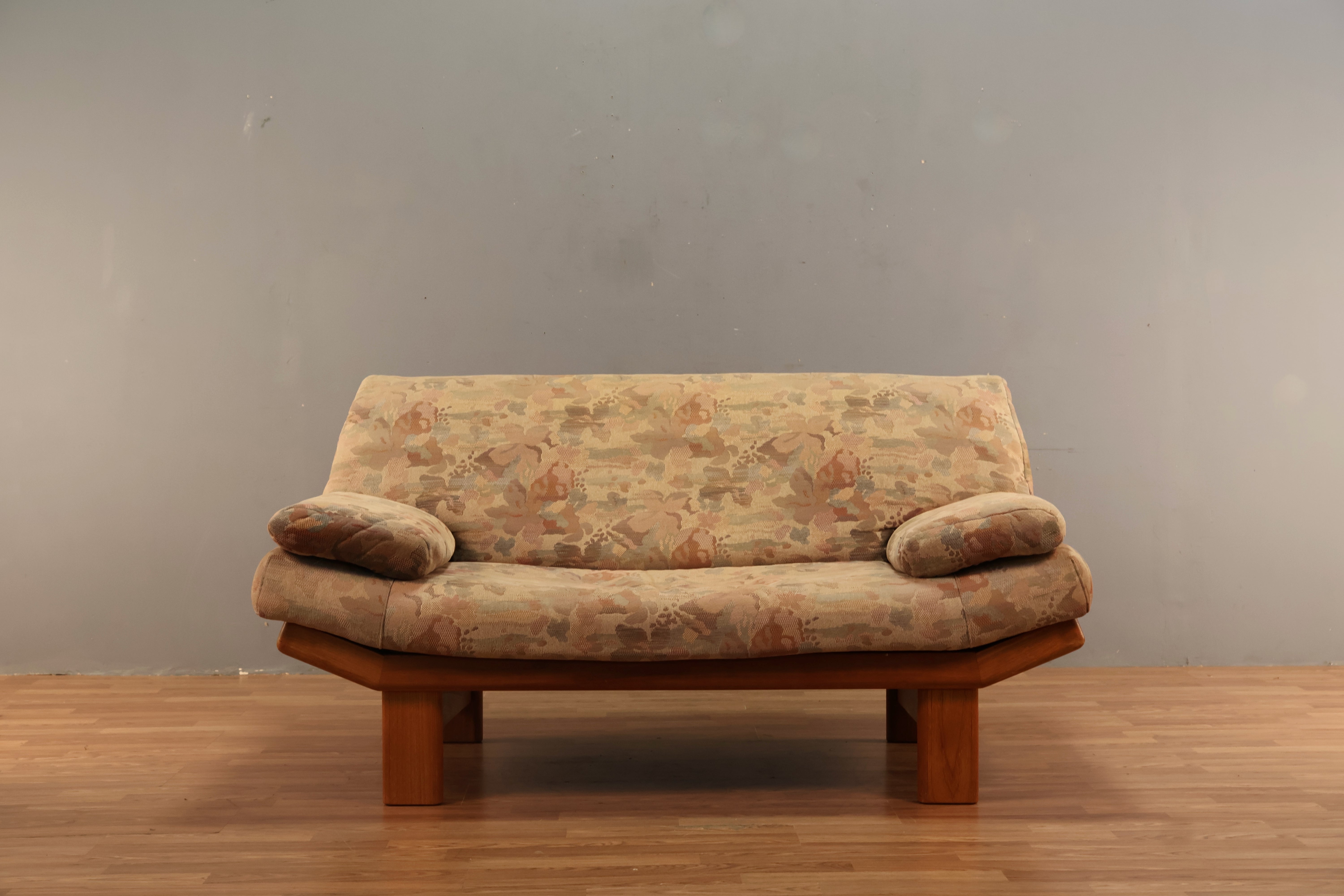 Steen Burchardt-Nielsen Teak & Floral Gondola Loveseat - ONLINE