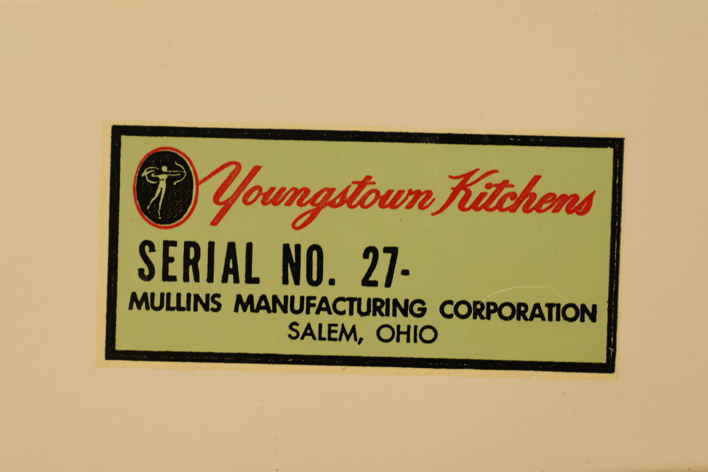 Youngstown White & Cherry Kitchen Cabinet