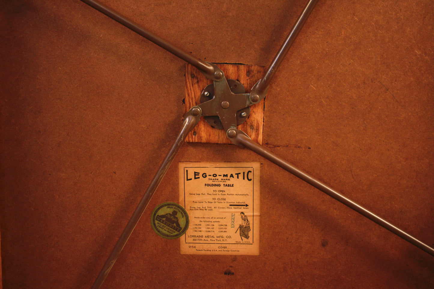 Leg-O-Matic Folding Wood & Vinyl Card Table