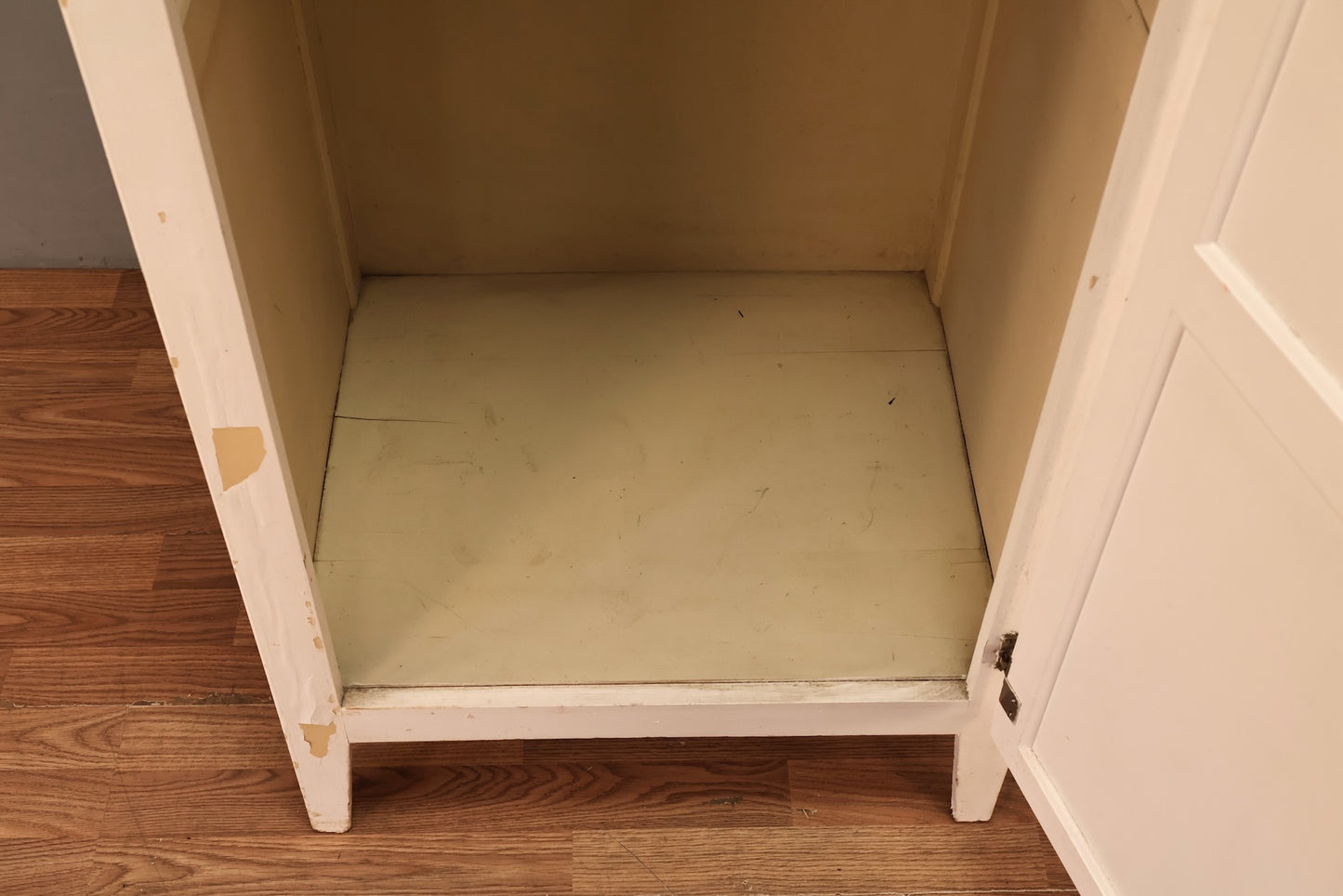Tall White Wooden Locker Cabinet