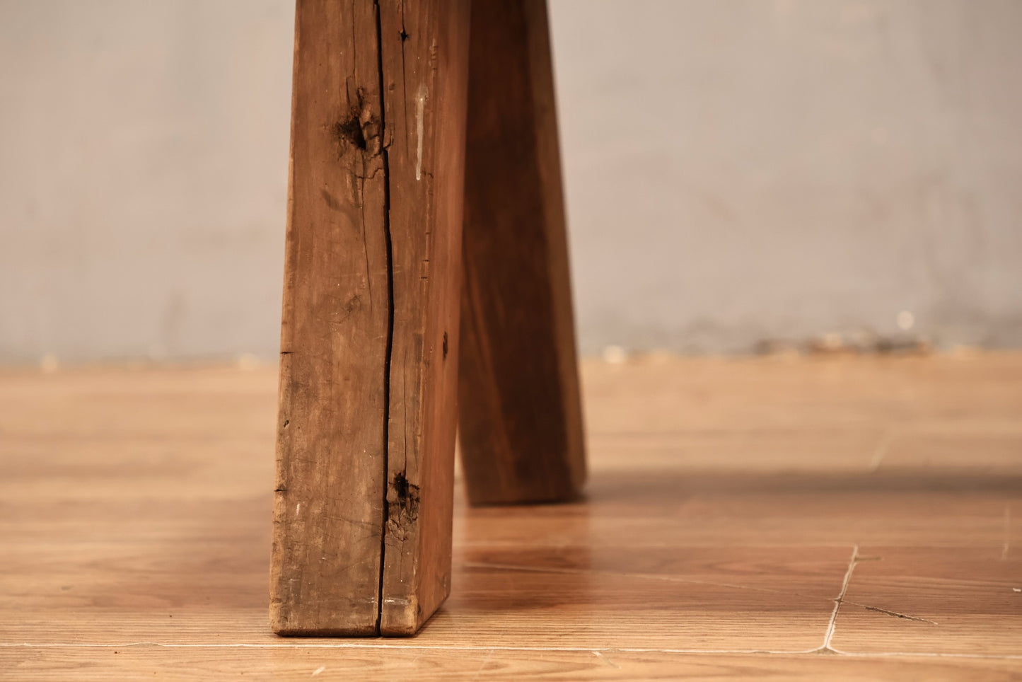 Petite Rustic Wood & Metal Stool - ONLINE ONLY