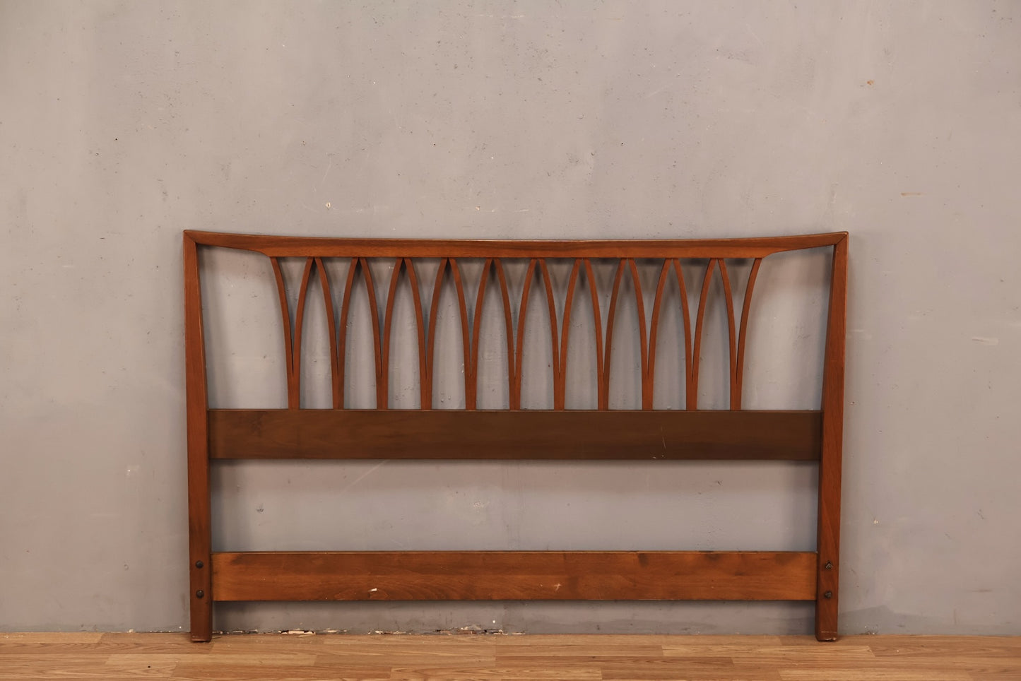 Mid Century Walnut Arch Full Headboard - ONLINE ONLY