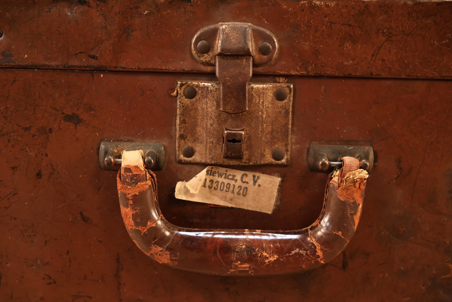 Brown Tin Steamer Suitcase