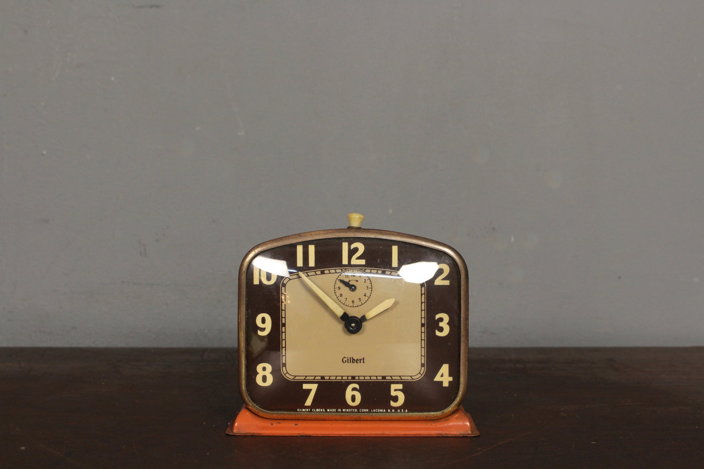 Gilbert Orange Wind-Up Clock