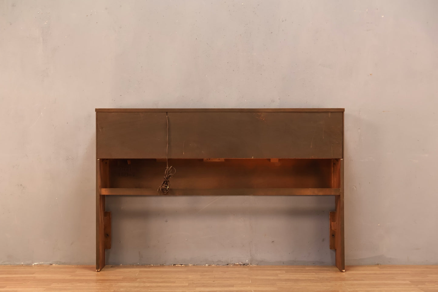 Mid Century Walnut Full Storage Headboard - ONLINE ONLY
