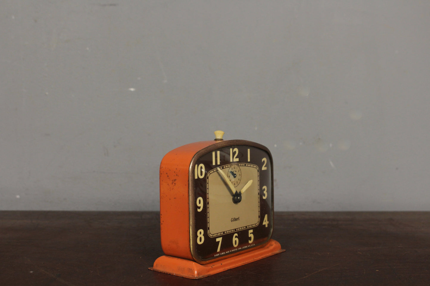 Gilbert Orange Wind-Up Clock