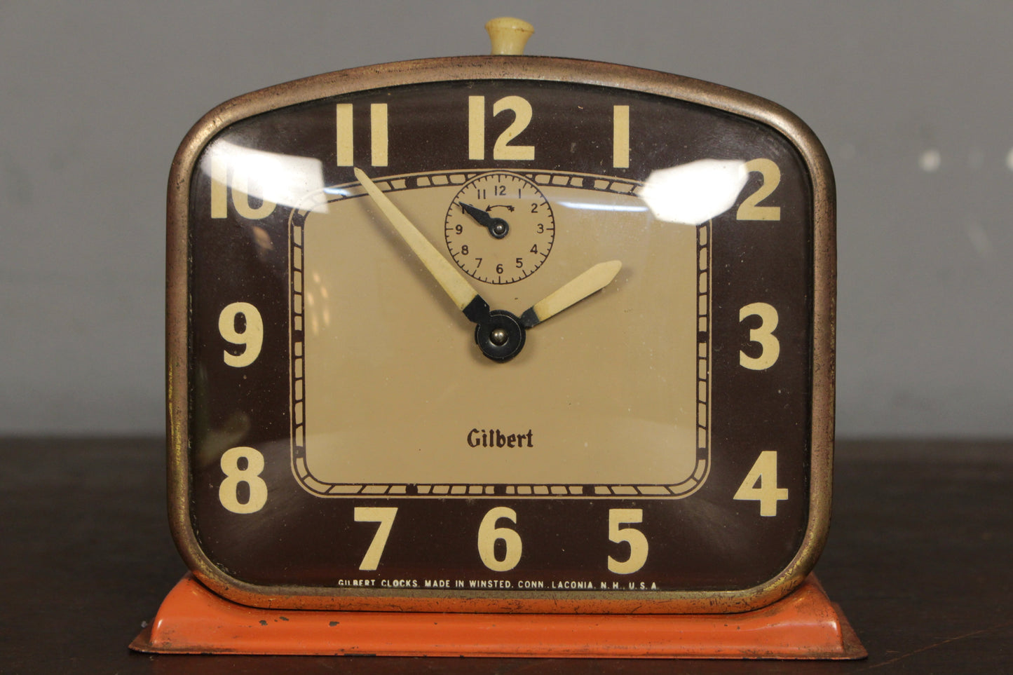 Gilbert Orange Wind-Up Clock