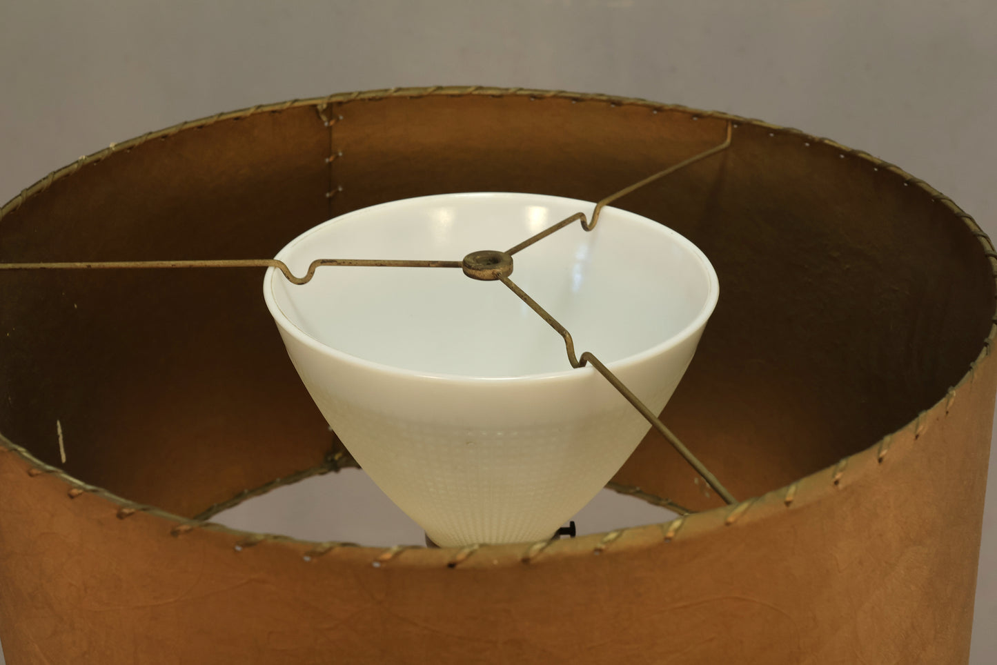 Atomic Brass & Glass Side Table Floor Lamp