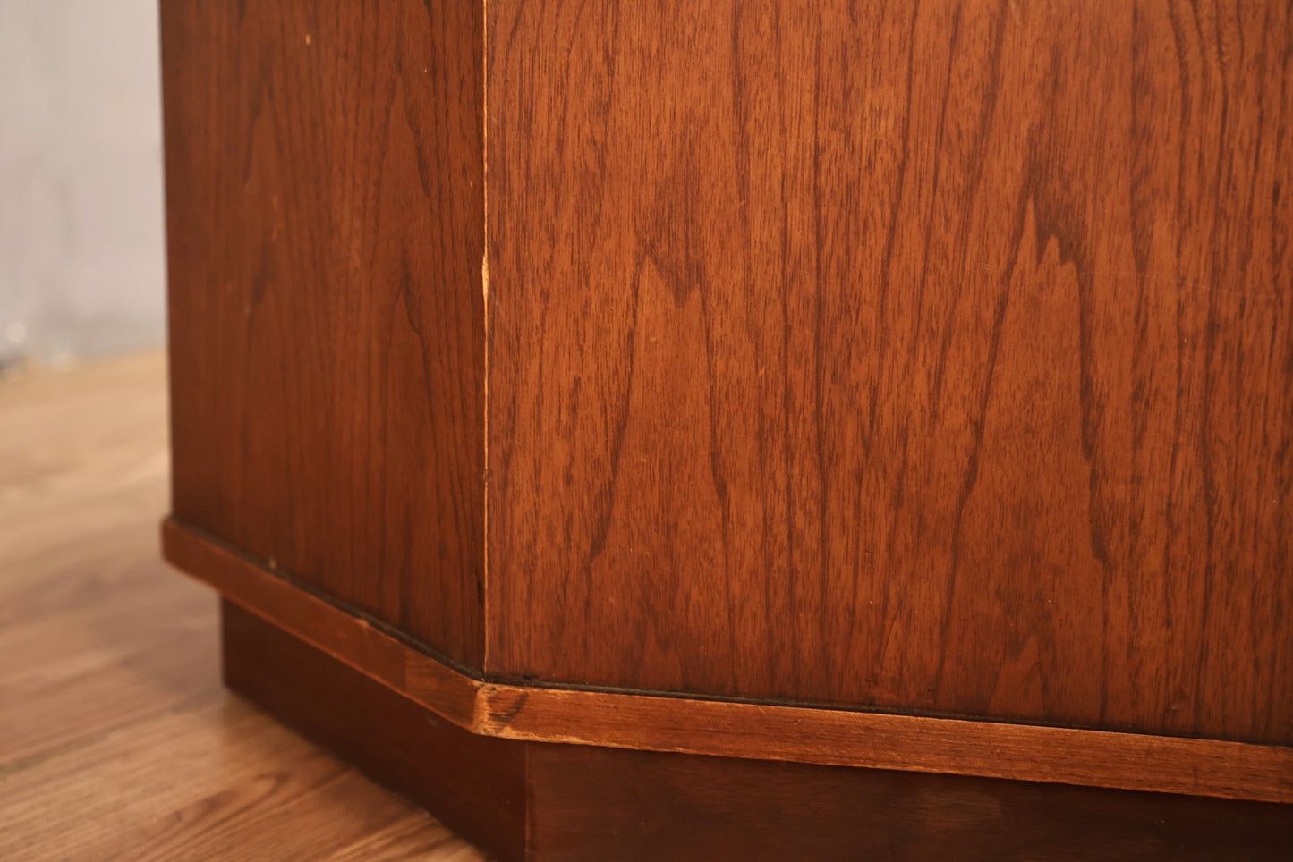 Walnut & Laminate Drum End Table - ONLINE ONLY