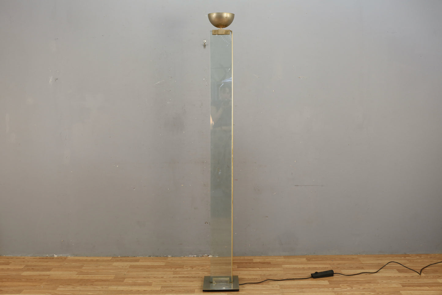 Italian Glass & Brass Torchiere Lamp - ONLINE ONLY