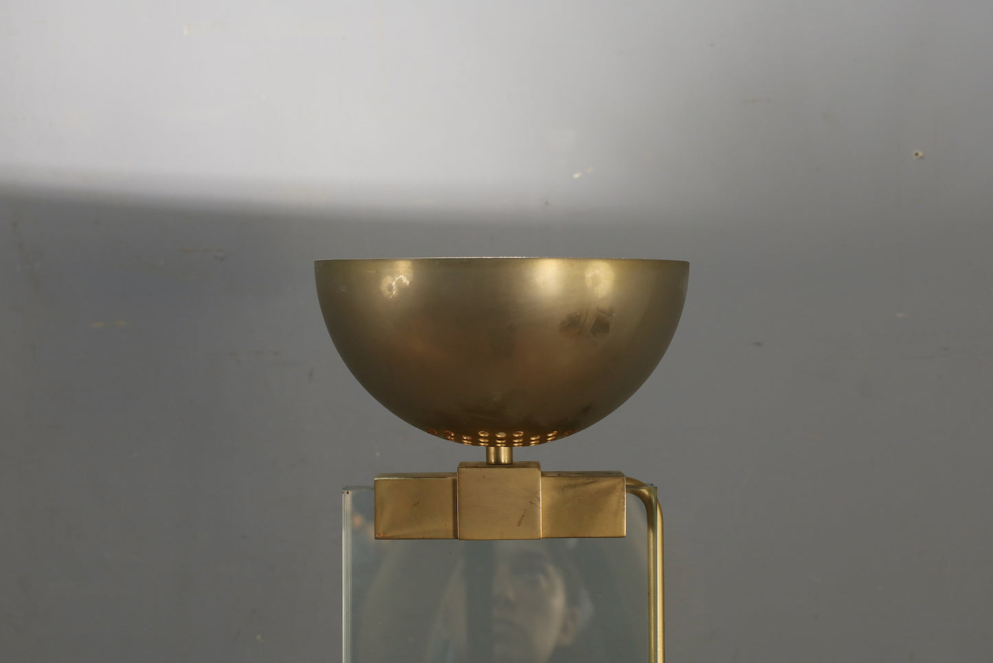 Italian Glass & Brass Torchiere Lamp - ONLINE ONLY