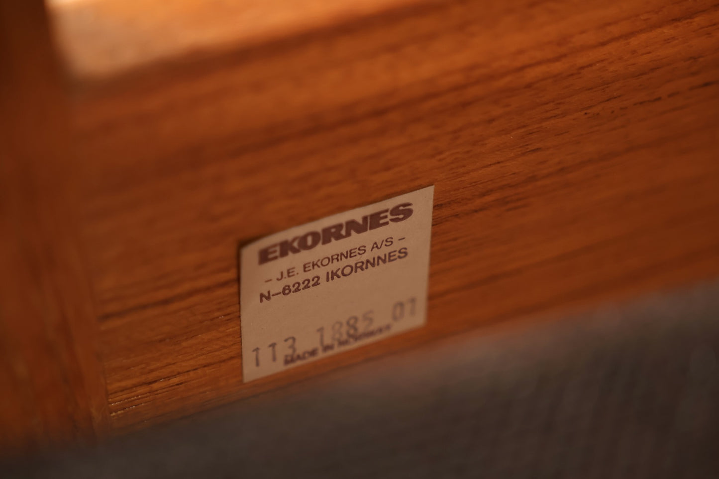 Ekornes Brown Leather & Teak Lounge Chair - ONLINE ONLY