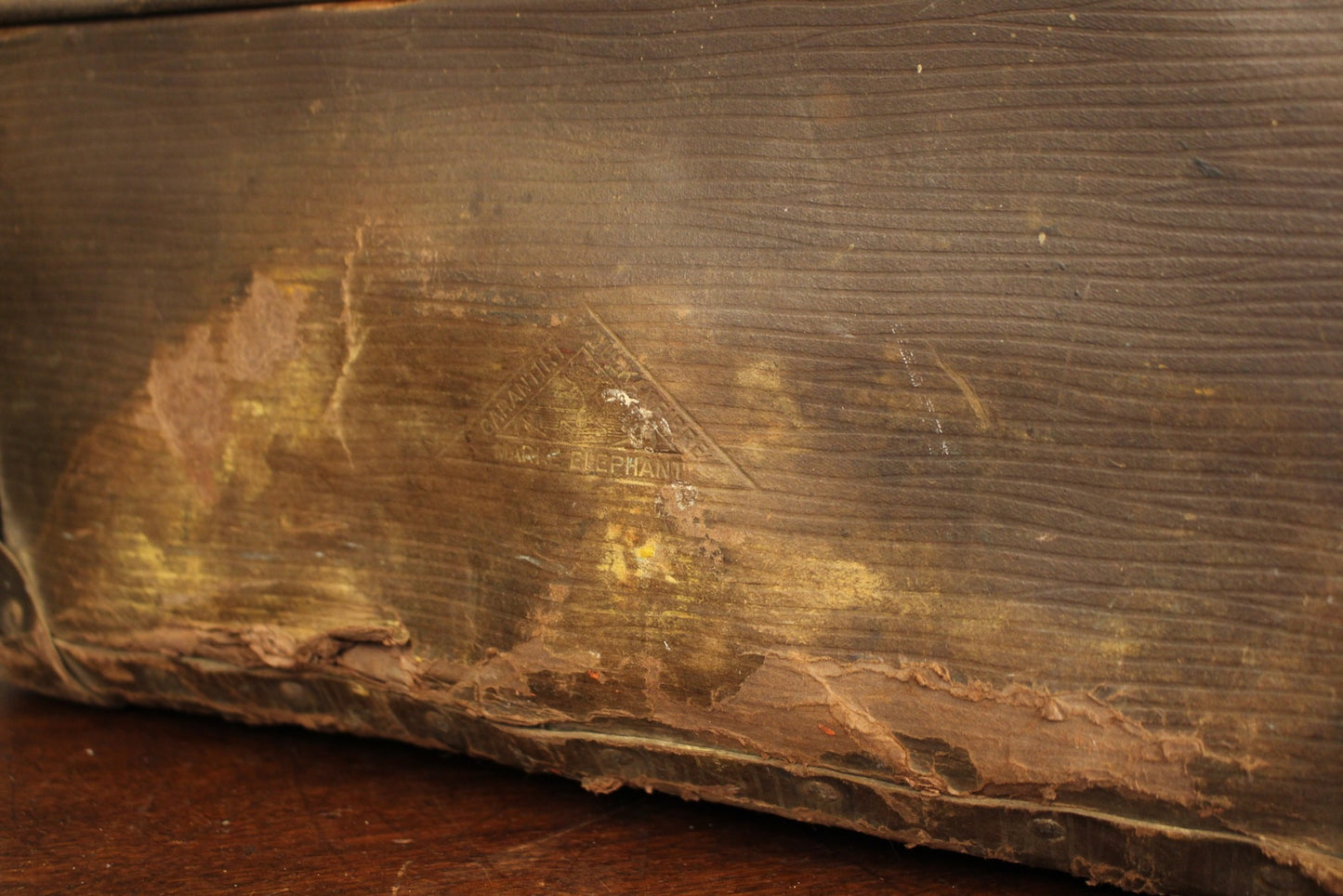 Large Weathered Brown Suitcase