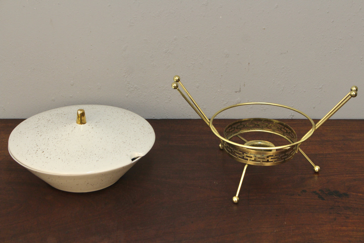 Atomic Gold & Ceramic Serving Dish