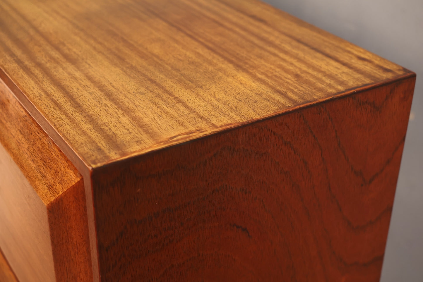 Large Mid Century Drop-Front Bar Cabinet