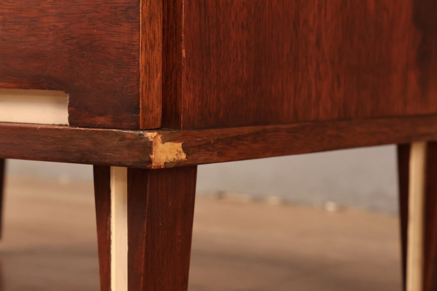 Slim Walnut & White 3-Drawer Commode