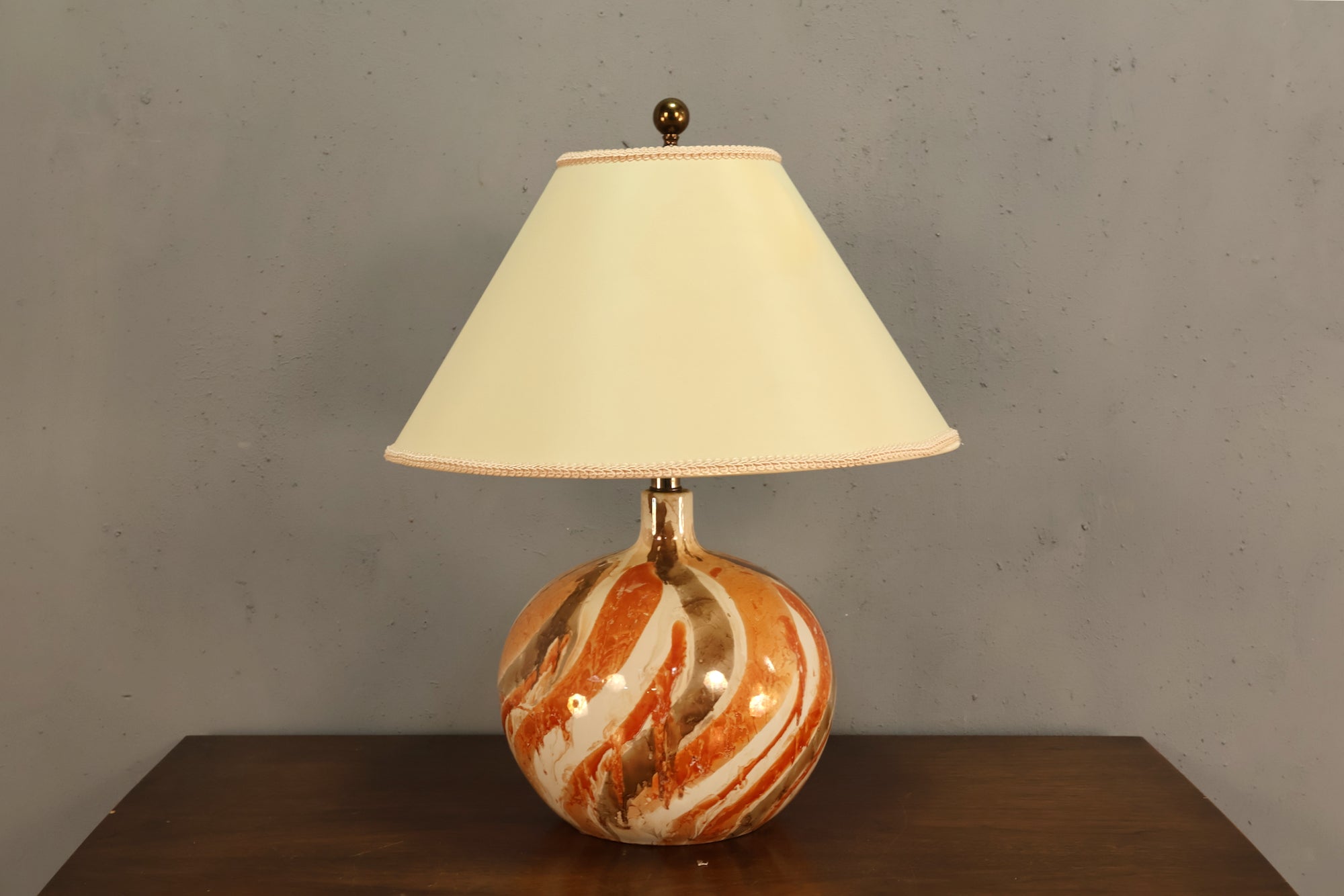 Orange Swirl Ceramic Table Lamp – Furnish Green