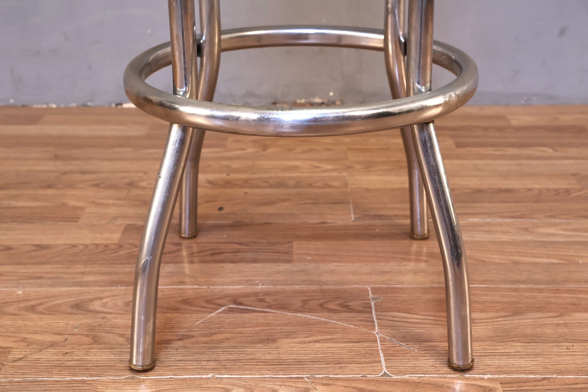 White Atomic Swivel Bar Stool - ONLINE ONLY