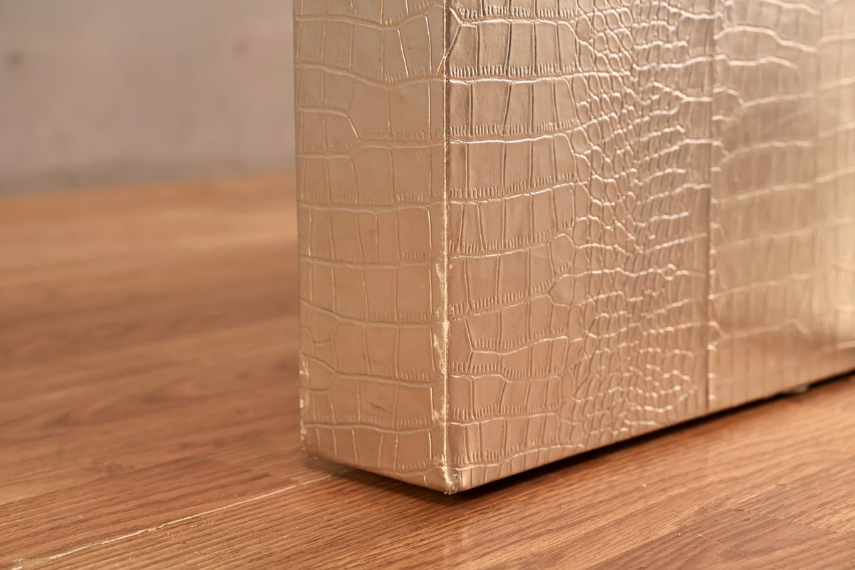 Large Silver Alligator End Table - ONLINE ONLY