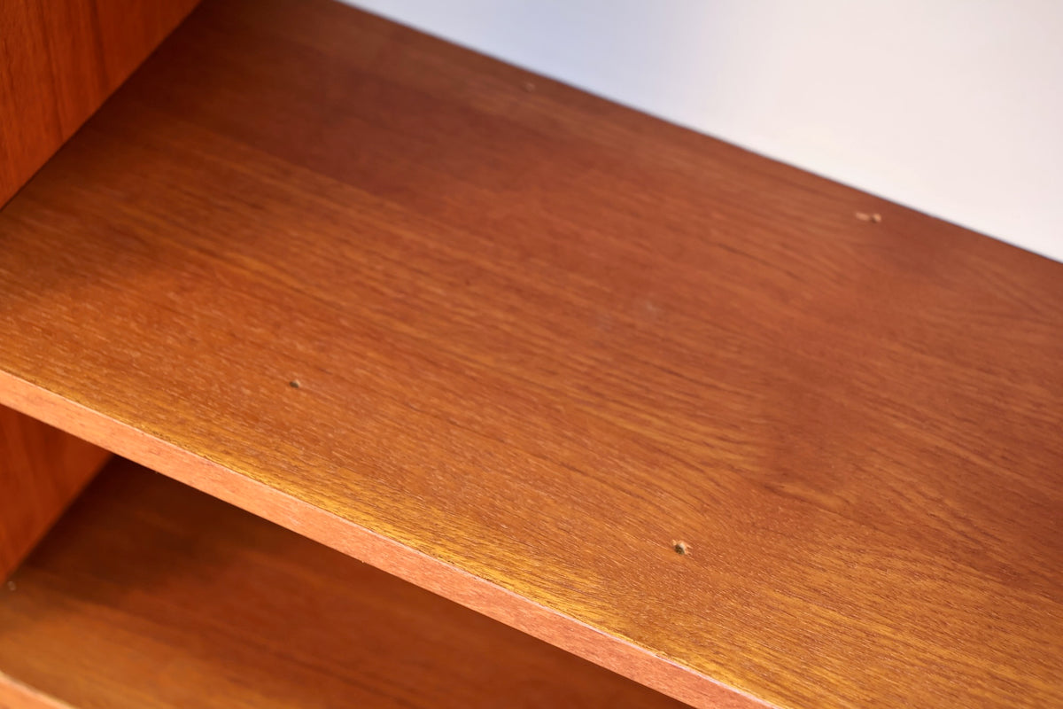 Danish Teak Shallow Drop-Front Wall Unit - ONLINE ONLY