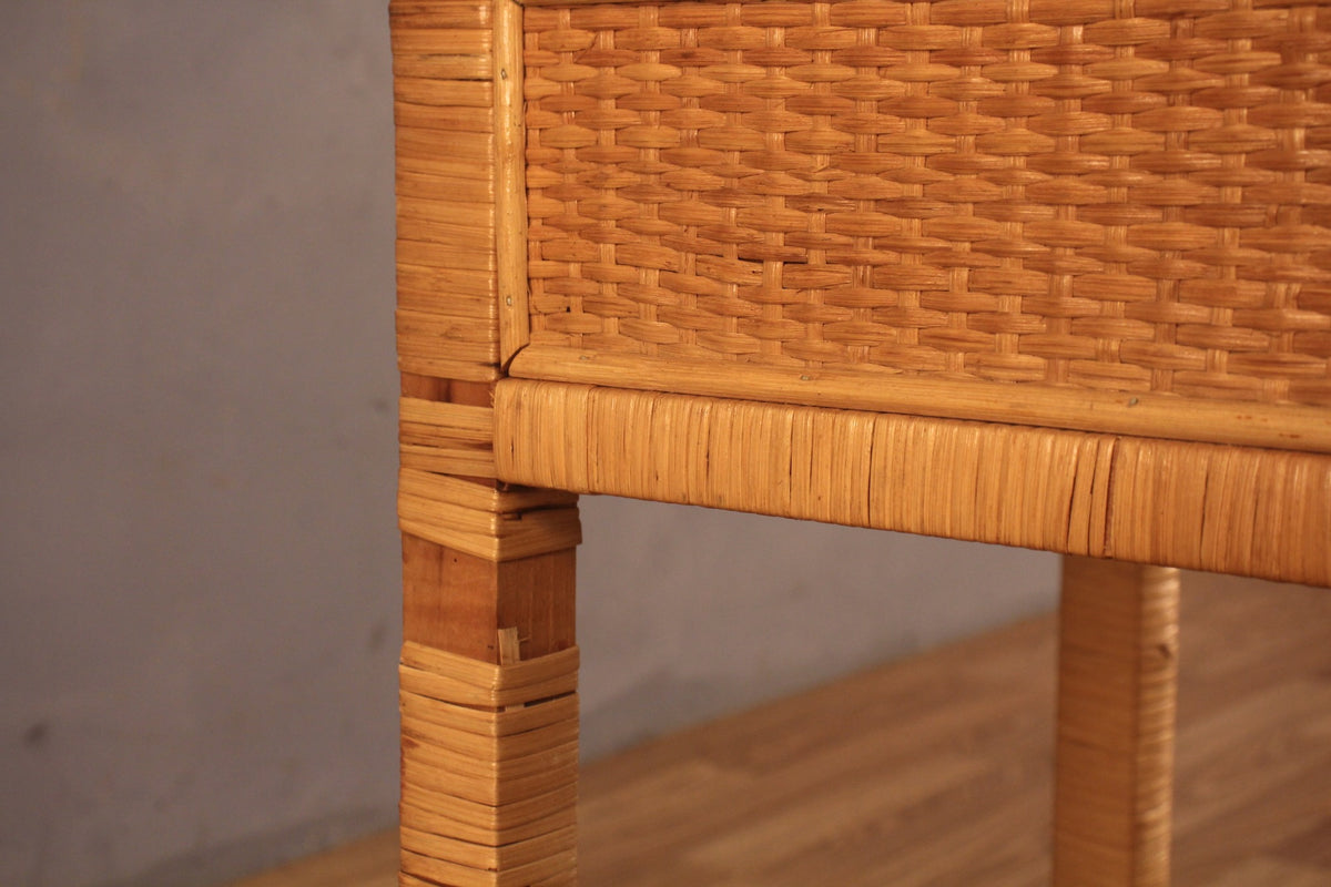 Blonde Rattan 1-Drawer Nightstand B