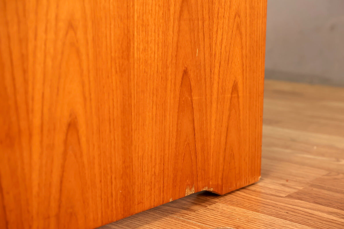 Long Teak Sliding-Door Credenza