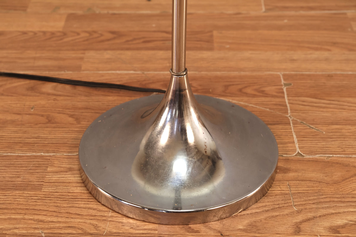 Mid Century Chrome & Glass Side Table Floor Lamp