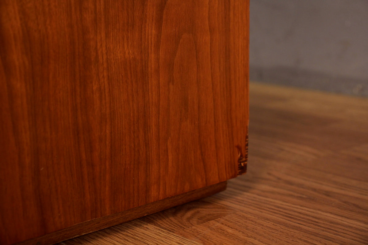 Mid Century Walnut & Glass 4-Door Bookcase - ONLINE ONLY