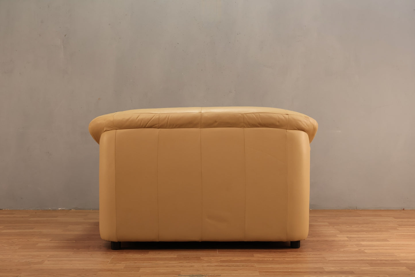 1980s Tan Leather Loveseat -ONLINE ONLY