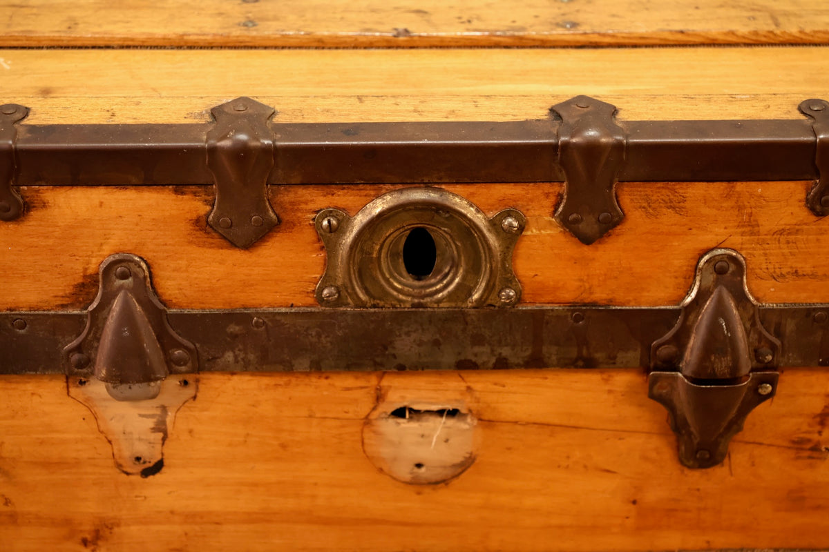 Rustic Wood & Brass Trunk